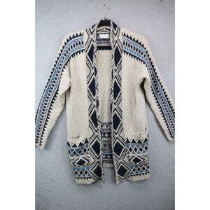 Lucky Brand Long Sleeve Open Front Aztec Sweater-Size XS-Pockets